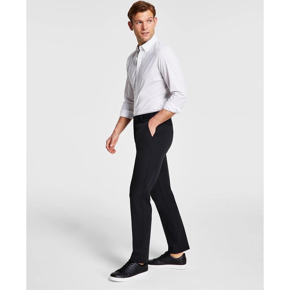 $98 NEW MICHAEL KORS MENS 40X32 BLACK STRETCH TROUSERS DRESS PANTS SLACKS